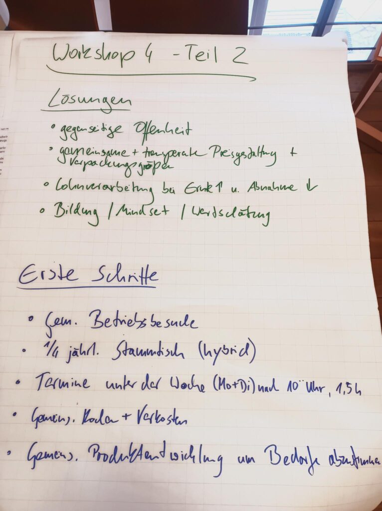 Auftaktveranstaltung - Foto von den Workshopergebnissen Teil 2